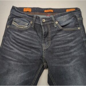 True Rebel Jeans Premium 808 Slim Fit Mens 30x30 Dk Blue Cotton Blend Gray Label